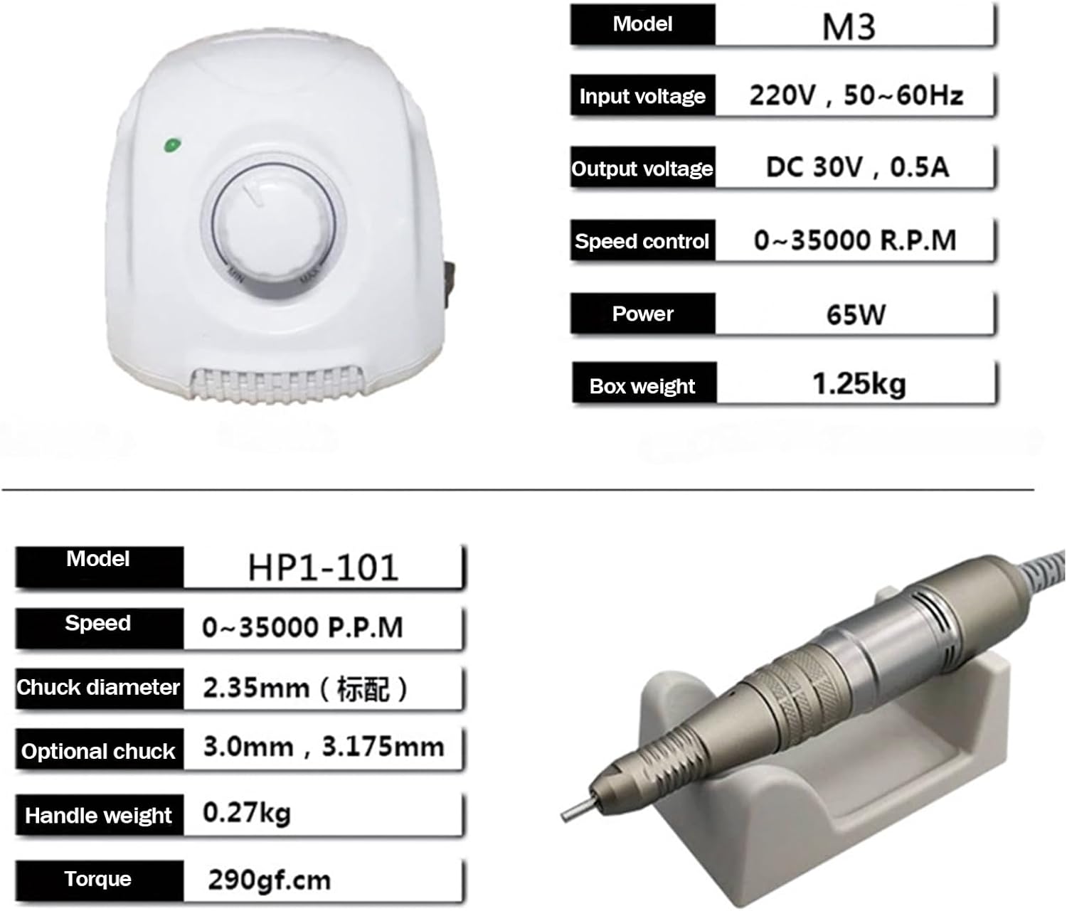 65W 35000 RPM Micromotor, M3+H200 Handheld Polishing Lab Equipment with Pedal Mode,for Jewelry, Ceramics, Glasswork, Woodcarving, Artware