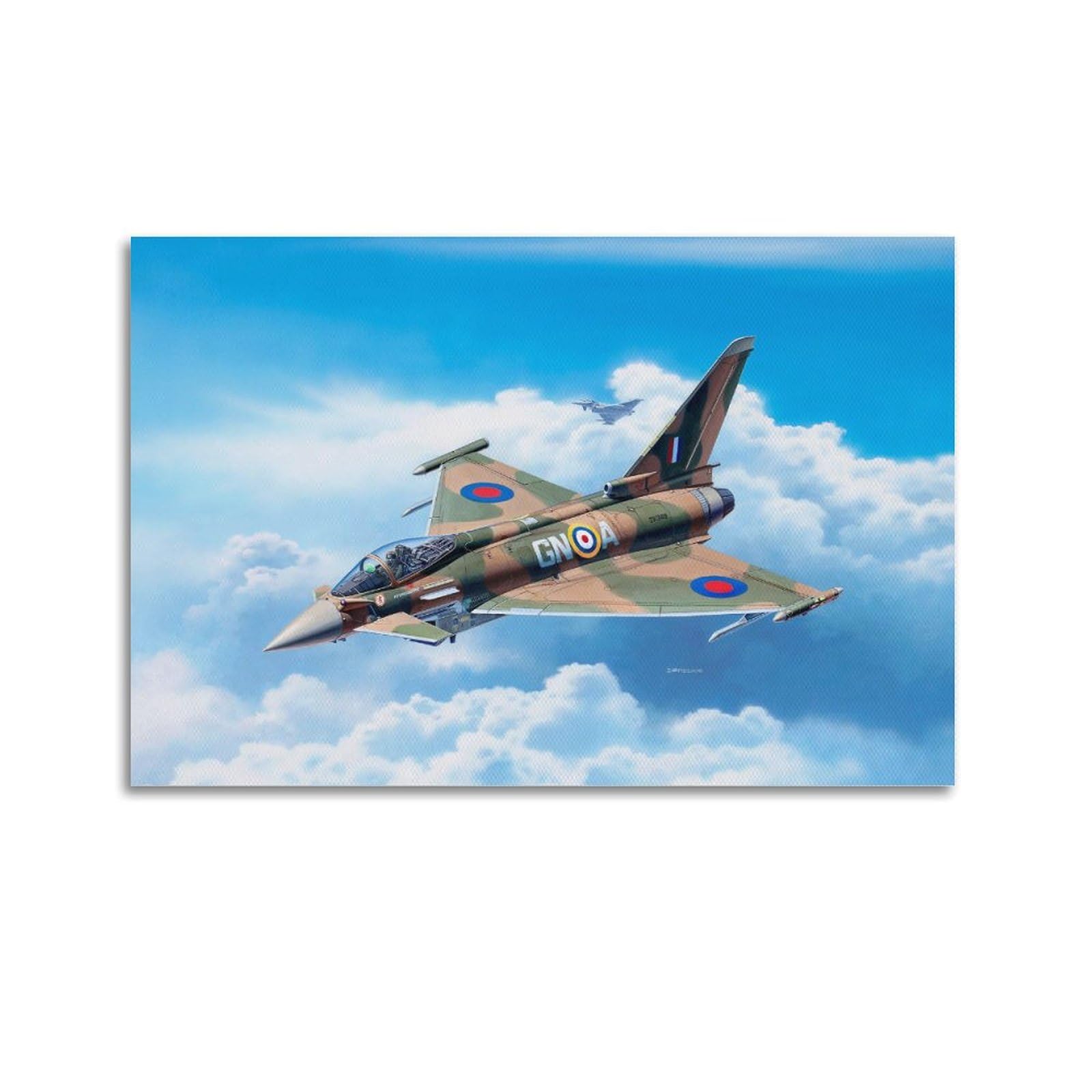 CLLHOK Fighter Plane Poster Eurofighter Typhoon Jet Aircraft Attack Aircraft Decorative Painting Canvas Art Picture 12x18inch(30x45cm)