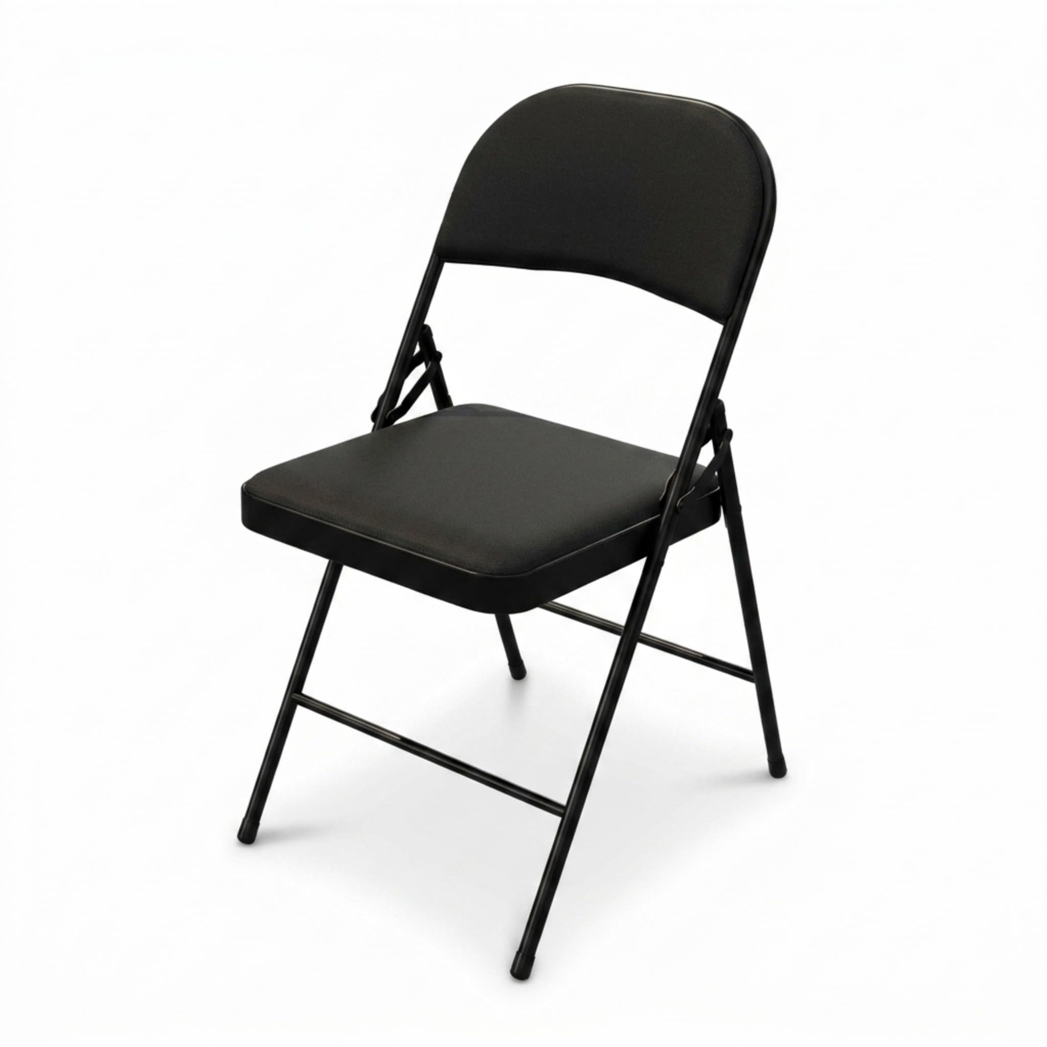 Folding Chair - Padded Metal Chair with Padded Seat, Folding Steel Frame - Indoor Outdoor Guest Seat (Black)-picture-12