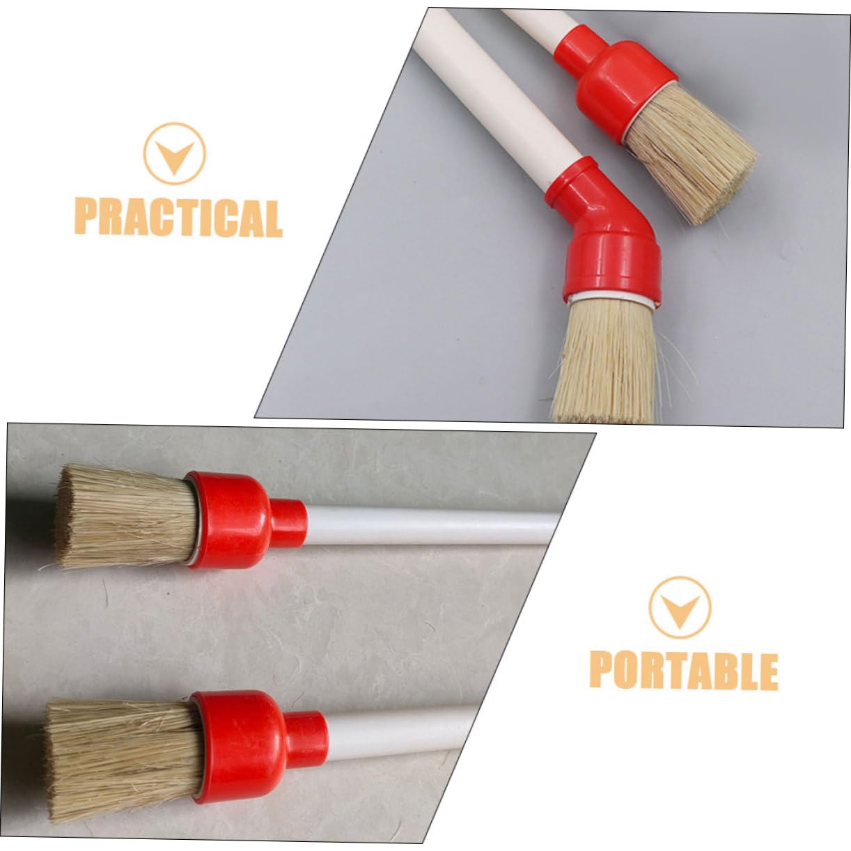 PRETYZOOM 4 Set Pennello per per Pneumatici Spazzola per Ruote Dettaglio Auto Spazzola per Grasso per Pneumatici Spazzola per Strofinare Pennello per Dettagli Plastica 2 Pezzi*4