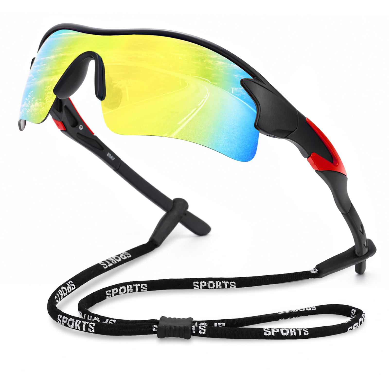 Hifot Polarized Sports Sunglasses for Men Women, UV400 Protection Running Sunglasses Cycling Glasses, Superlight Frame Wrap Around Sun Glasses for Driving Cycling Fishing Running Baseball Golf Outdoor