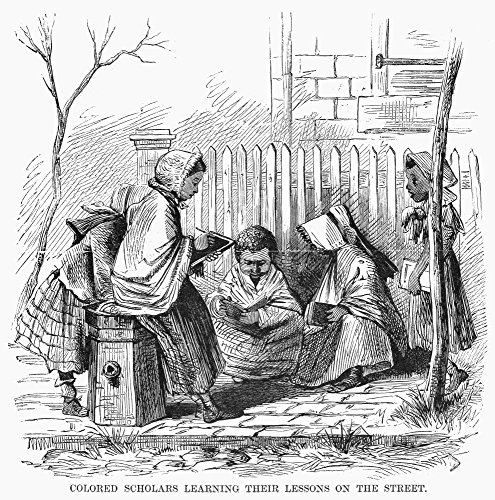 Black School Children Nchildren Of A School For Colored Children A FreedmenS School Studying In The Street Of A Southern Town Wood Engraving American 1867 Poster Print by (18 x 24)
