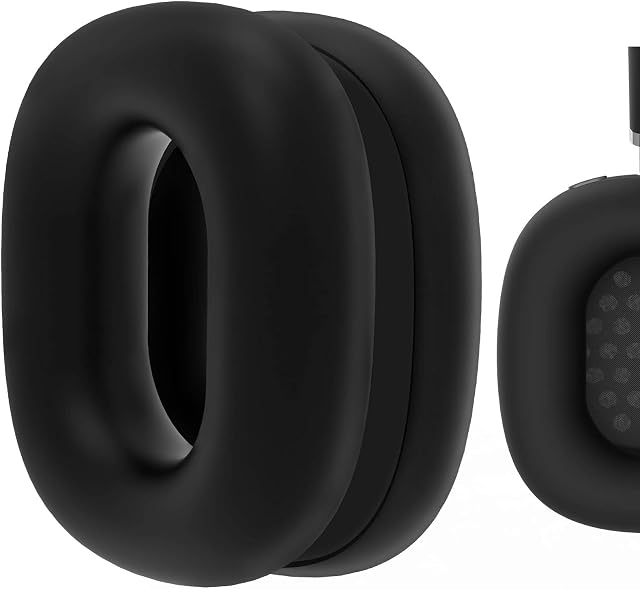 Geekria Silicone Earpad Covers Compatible with AirPod Max, Earpad Protector/Earphone Covers/Earpad Cushion/Ear Pad Covers/Headphone Covers, Easy Installation No Tool Needed (Black)