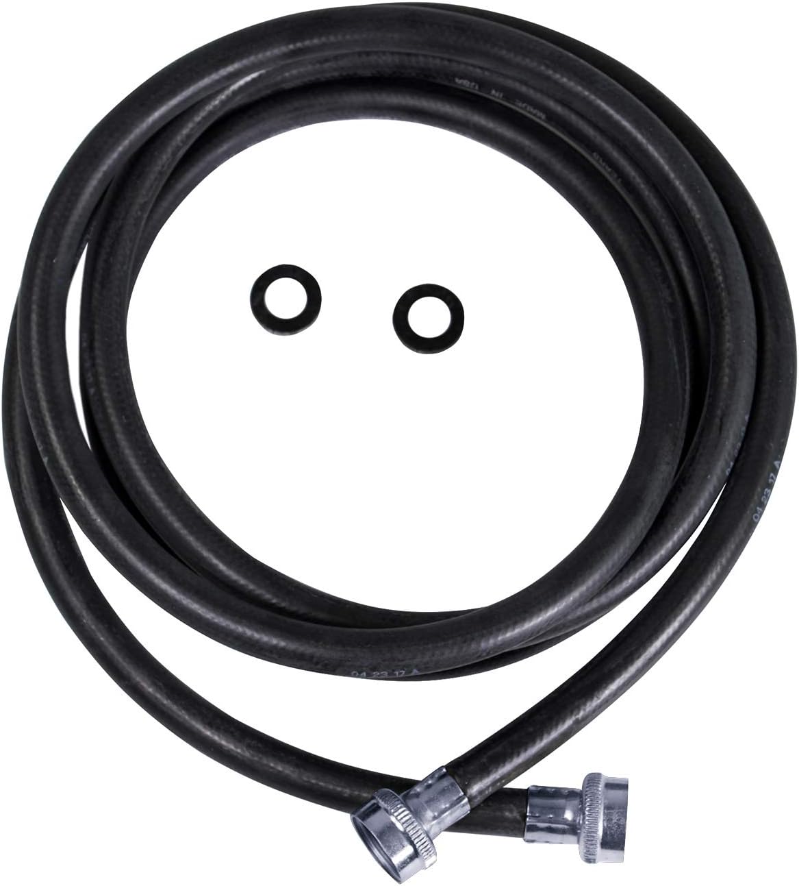 HIGHCRAFT 2564, 4 Feet Washing Machine Hose Durable Black EPDM Rubber Tube Cover Washer Connector Used For Supply Line 3/4" x 3/4" Female MADE IN USA