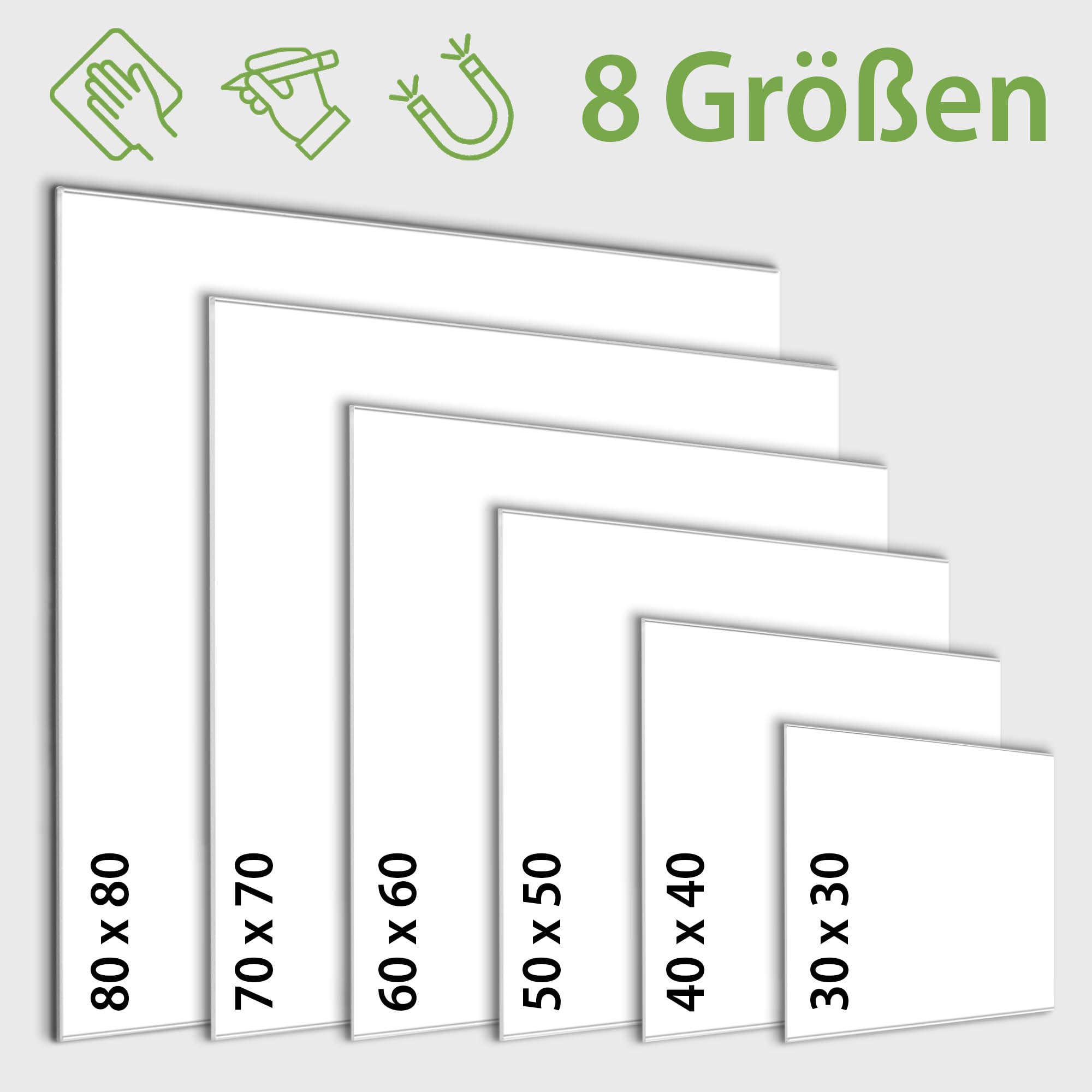 Banjado® Glas Magnettafel Mit 4 Magneten - Magnetwand 50x50cm Motiv