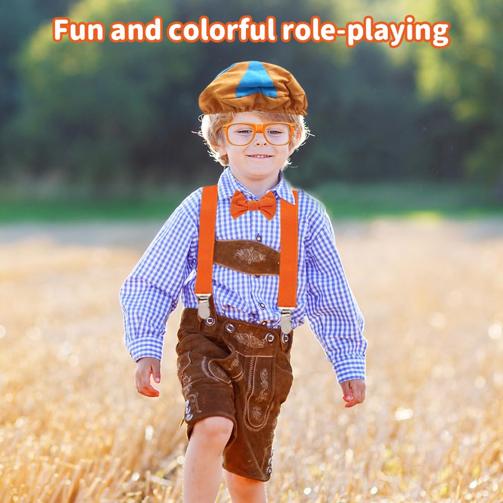 JOAASU 4 PCS Costume Roleplay Accessories, Kids Roleplay Costume Set, Kids Dress Up Accessories with Bow Tie, Suspenders - Image 4