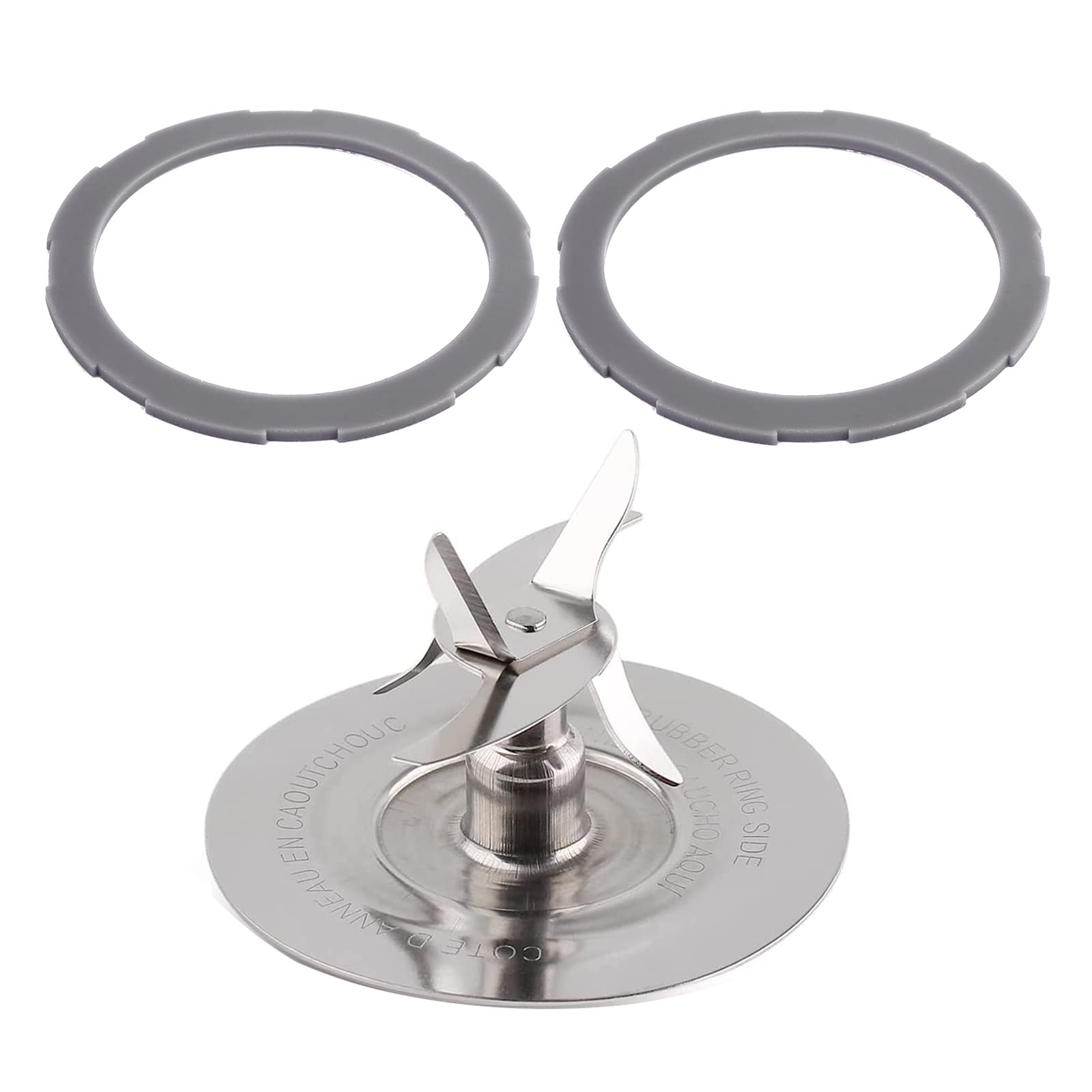 Stainless Steel Blender Cutter Blade 164160, 2Pcs Silicone Rubber Gaskets 182341-000-842, Compatible with Oster Pro 1200 Blender, A.I.Force Premium
