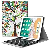 MoKo Keyboard Case for iPad 9.7 2018 with Pencil Holder, Detachable Wireless Keyboard Cover Case for All-New iPad 9.7 Inch 2018 Released Tablet (A1893 / A1954) - Lucky Tree