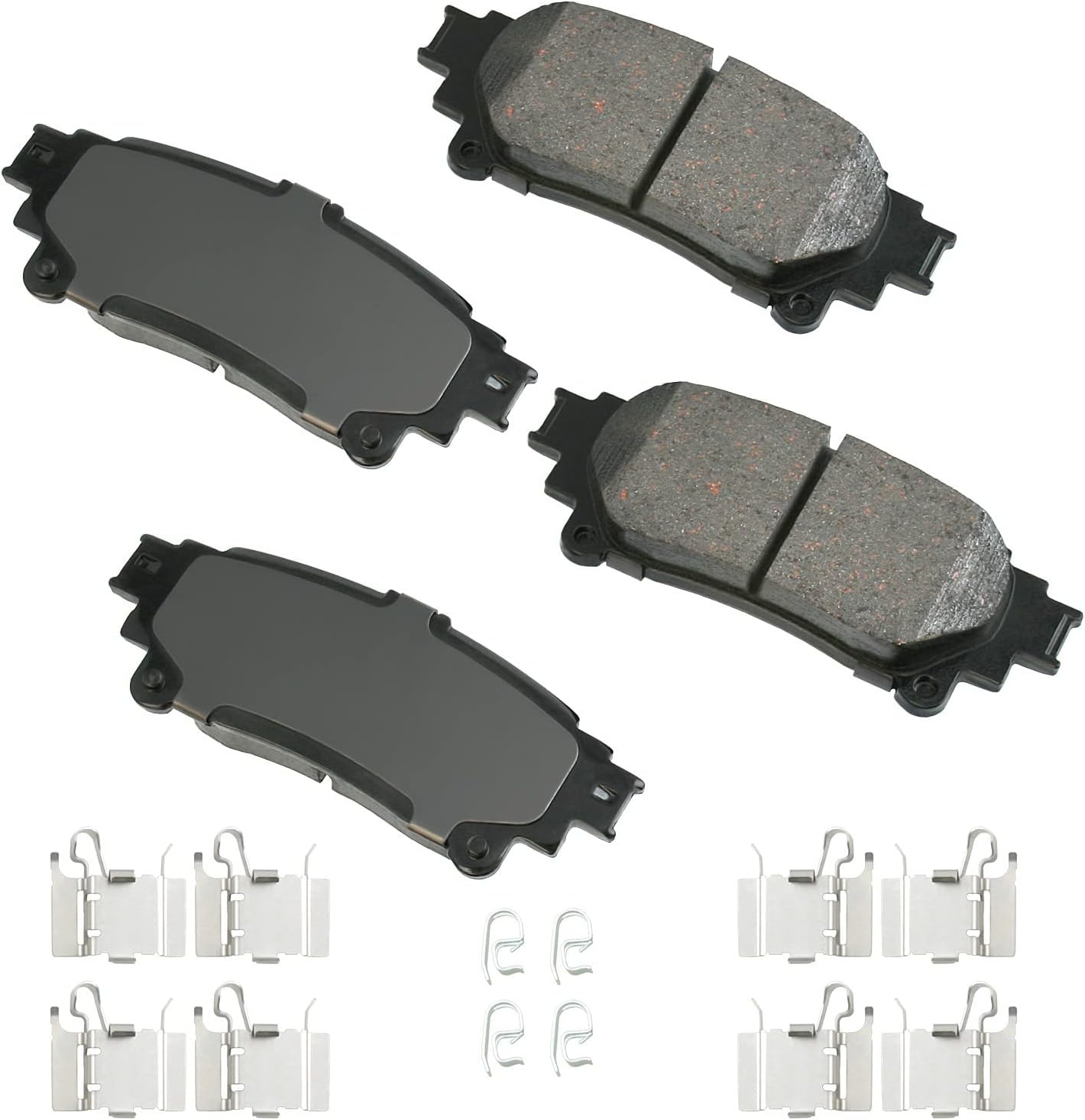 Akebono Brake Pads, ProACT, Rear, compatible with Lexus 2013-19, Set of 4
