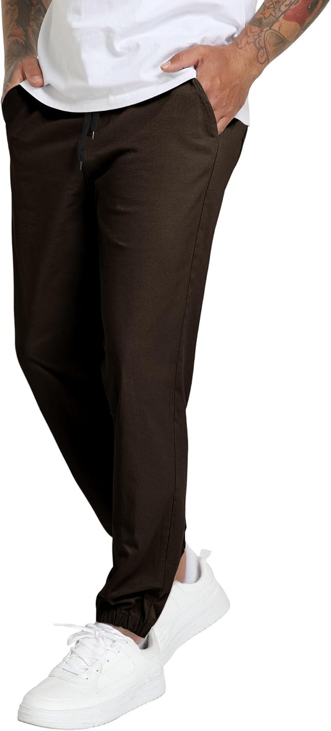 Men's Casual Chino Pants - Joggers Style Slim Fit Tapered Comfort & Durability Sweatpants - Image 4