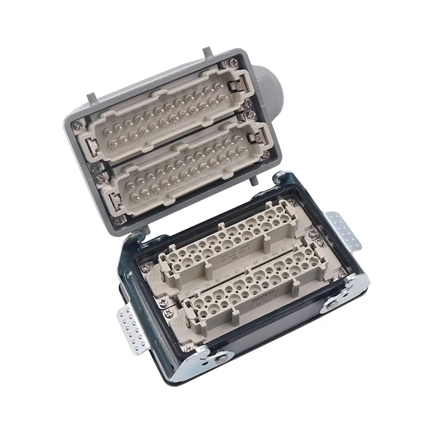 Rectangular Heavy Duty Connectors HDC HE 4 6 8 10 16 20 24 32 48 Core Pin 16A Aviation Top Side Line 1Pcs(16core lateral line)