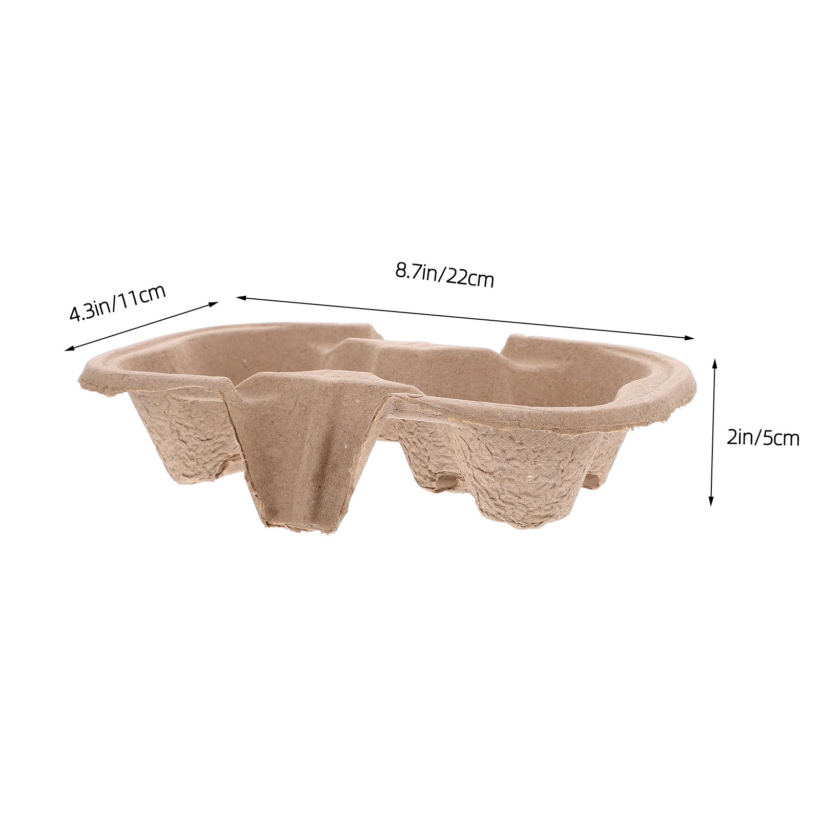 MAGICLULU Porte-Gobelet À Emporter 50 Pièces Plateau Porte-Boissons Jetable en Pâte À Papier Support Gobelets À Emporter pour 2 Tasses Livraison De Boissons Restaurants Pique-Niques