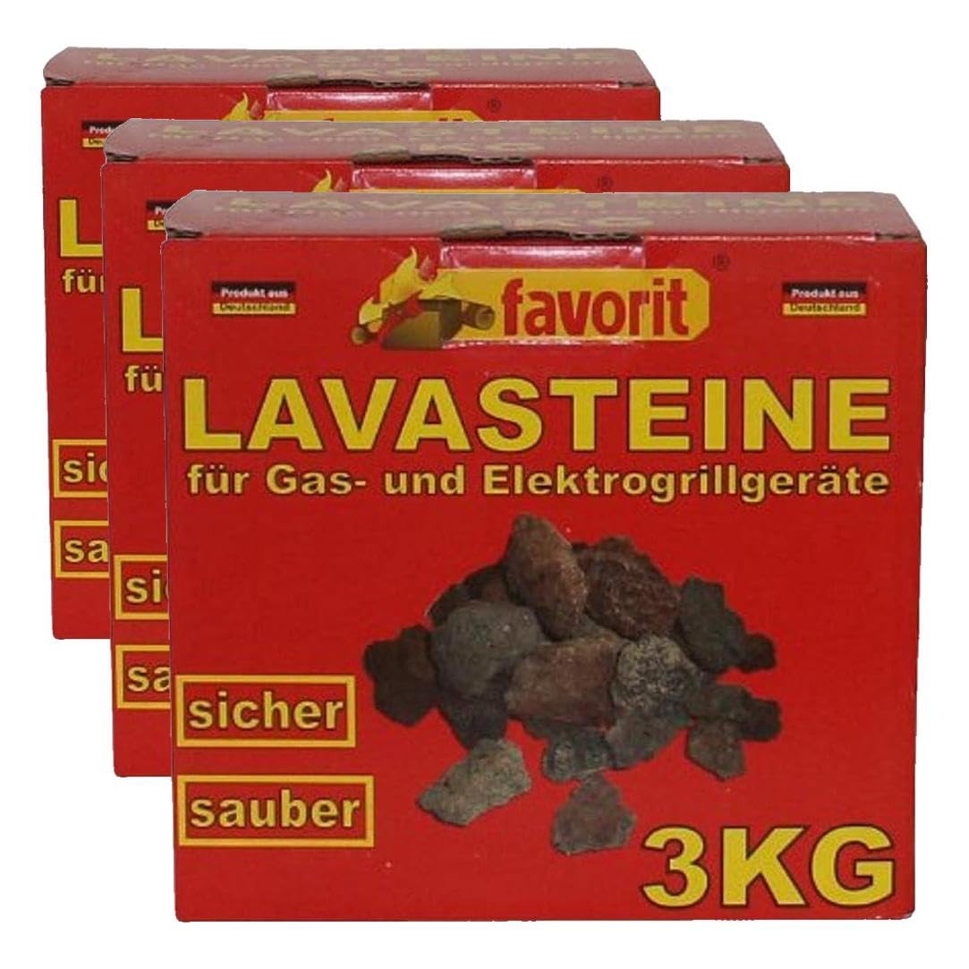 Pierre de lave barbecue gaz Favorit 3kg lot de 3 contre la mauvaise cuisson