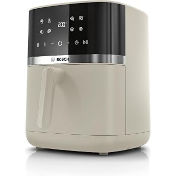 Bosch Hot Air Fryer Series 4, XL Air Fryer, Cream, 6.1 L Capacity, 7 Presets, Defrost and Keep Warm Function, Touch Screen, U