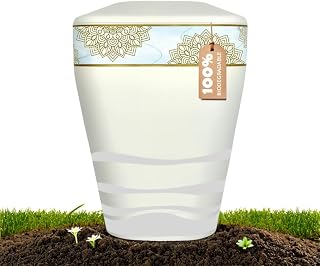 Biodegradable Urn for Ashes Adult Male & Female, Large Cremation White Urn for Ashes for Women and Men Up to 270 lbs, TSA Approved, Ideal for Home, Columbarium or Burial, Made in Europe