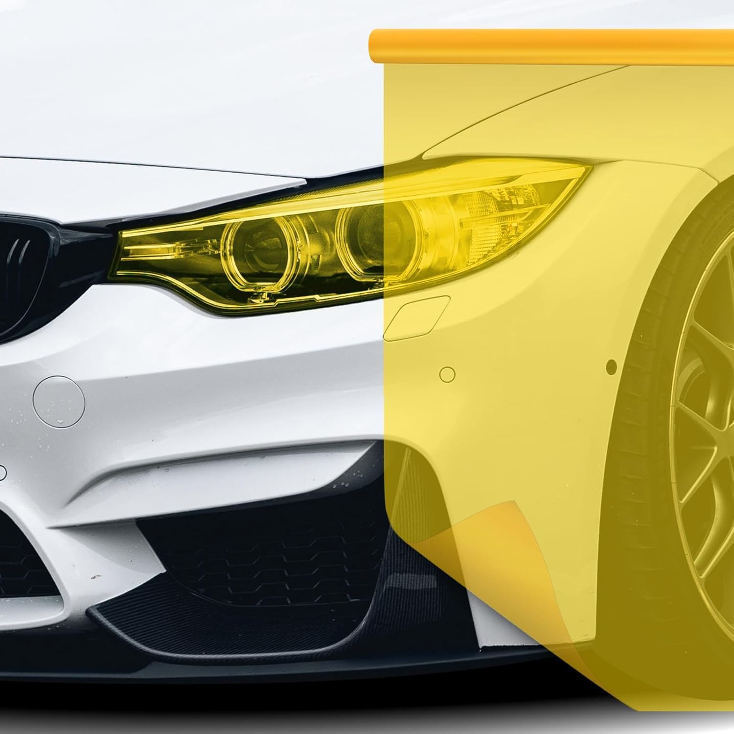 SUNBIRD Headlight Fog Light Taillight Tint Film,Car Light Tint Film Self-Adhesive Vinyl Wrap Protector Film for Cars, Trucks, SUVs (Yellow, 12" x 24" Inch)-image-40