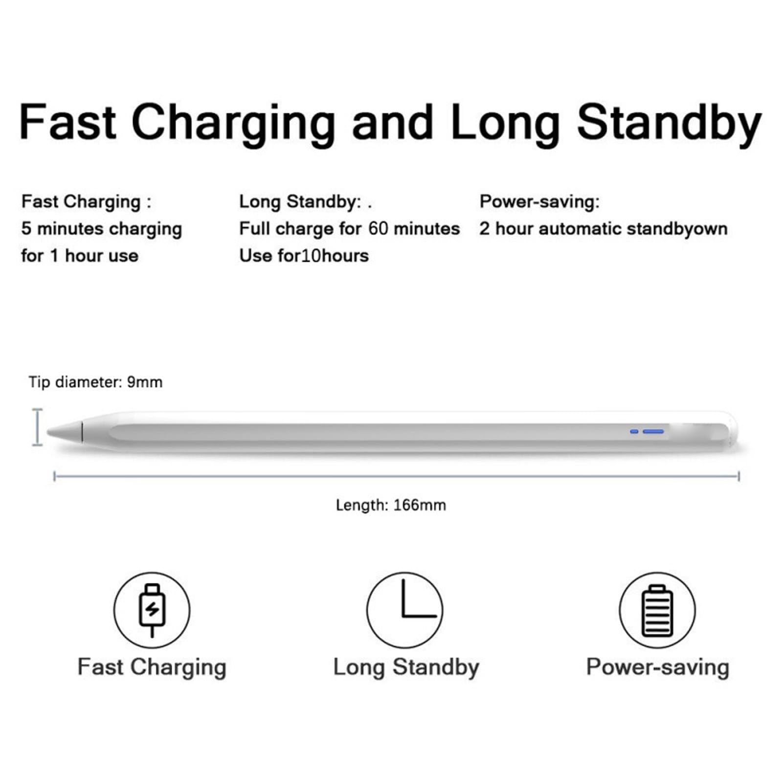 Pongnas Penna Stilo per Doppia Accensione Tilt Bold BT Ricarica Magnetica con Punta Intercambiabile Display Batteria in Tempo Reale Compatibile con Pro 11 12.9 Air 3 4 5 Mini 6