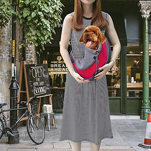 Zwini Pet Carrier Hand Free Sling Puppy Carry Bag Small Dog Cat Traverl Carrier with Breathable Mesh Pouch for Outdoor Travel Walking Subway 12LB (Pink) - Image 8