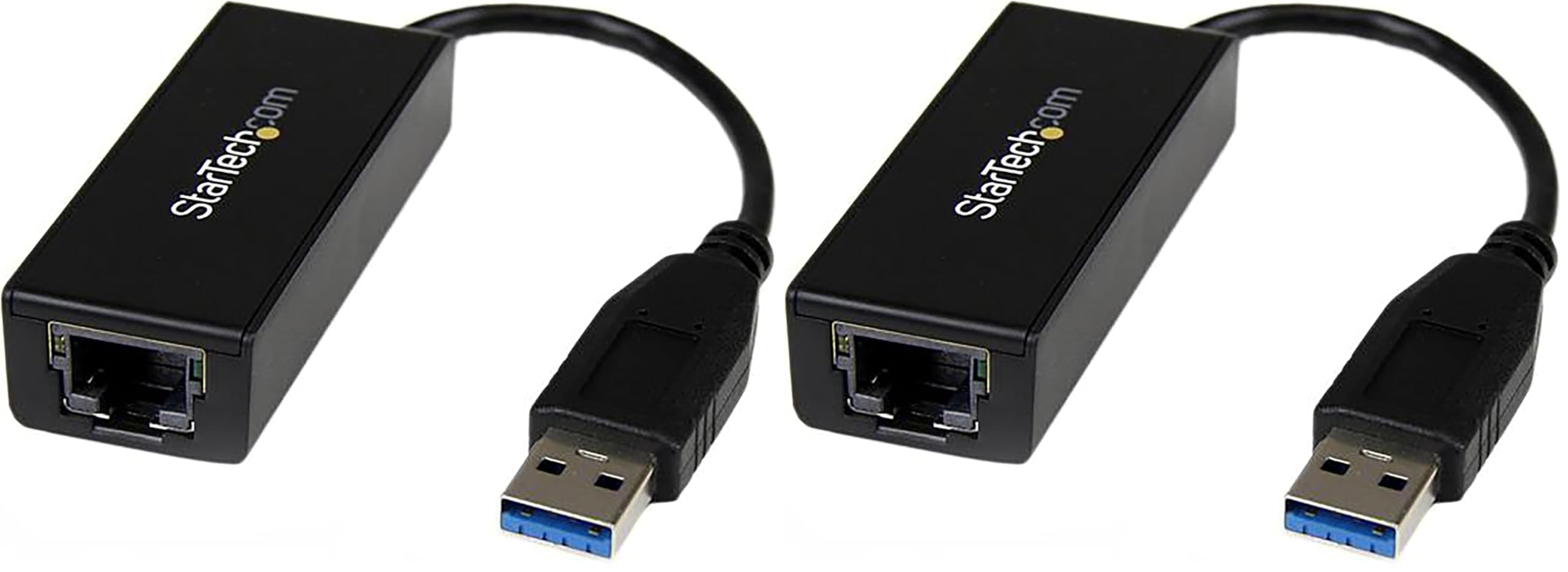 StarTech.com USB 3.0 auf Gigabit Ethernet LAN Adapter - 10/100/1000 NIC Netzwerkadapter - USB SuperSpeed auf RJ45 Stecker/Buchse - Schwarz (Packung mit 2)
