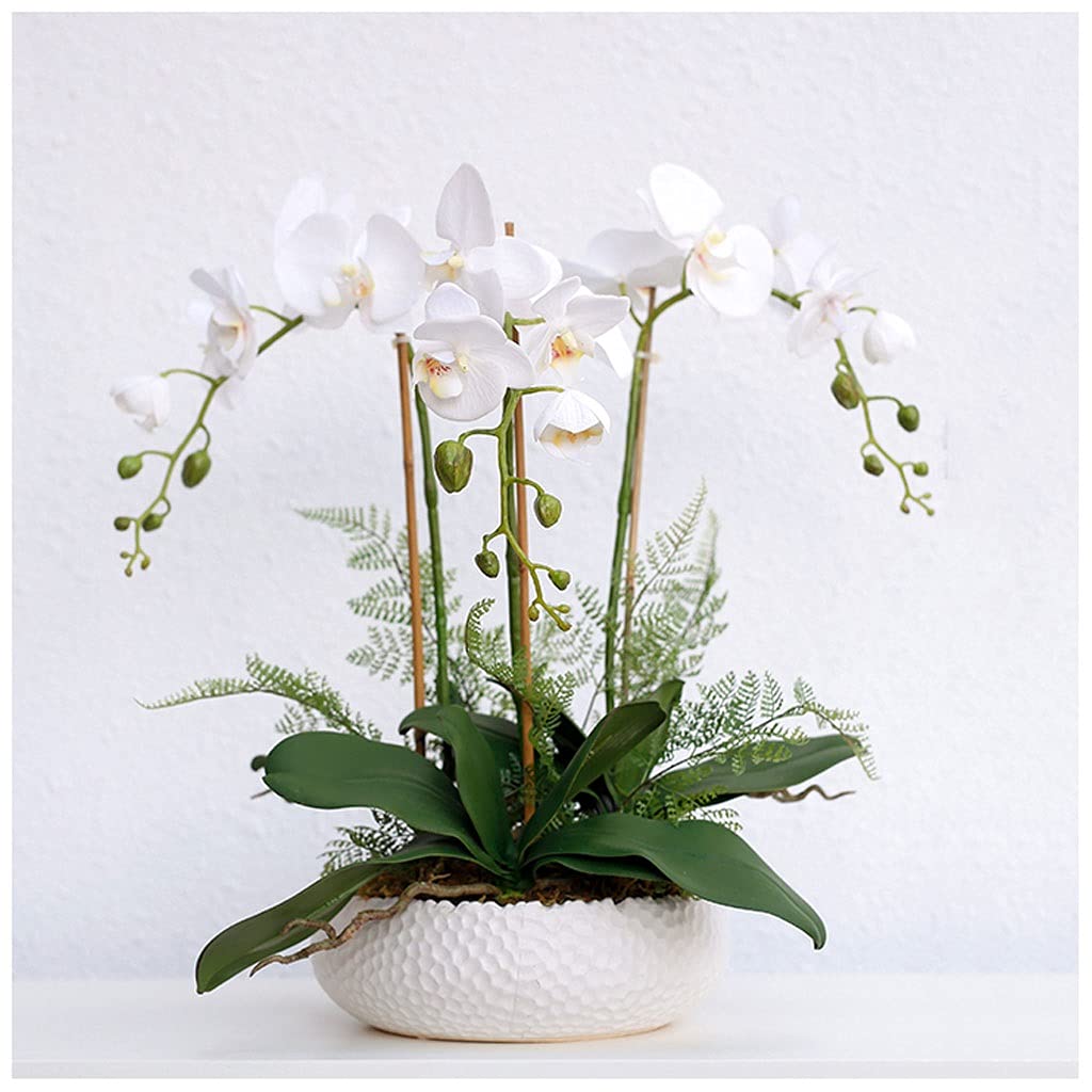XDLEDMKIZ Artificial Flowers Indoor Artificial Butterfly Orchid Potted Ornaments Realistic Large Orchid Living Room Model Room Hotel Showroom Ornaments Wedding Decoration