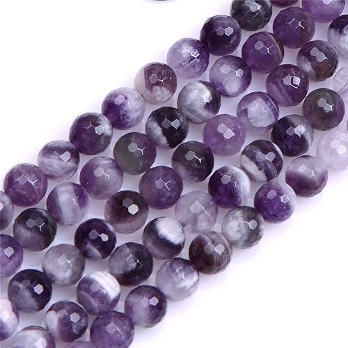 JOE FOREMAN Cuentas de amatista para hacer joyas, piedras preciosas naturales, semipreciosas, redondas, color mixto, 15 pulgadas, Piedra