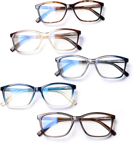 NORPERWIS Gafas de lectura con bisagra de resorte para mujeres y hombres, anteojos cuadrados con bloqueo de luz azul