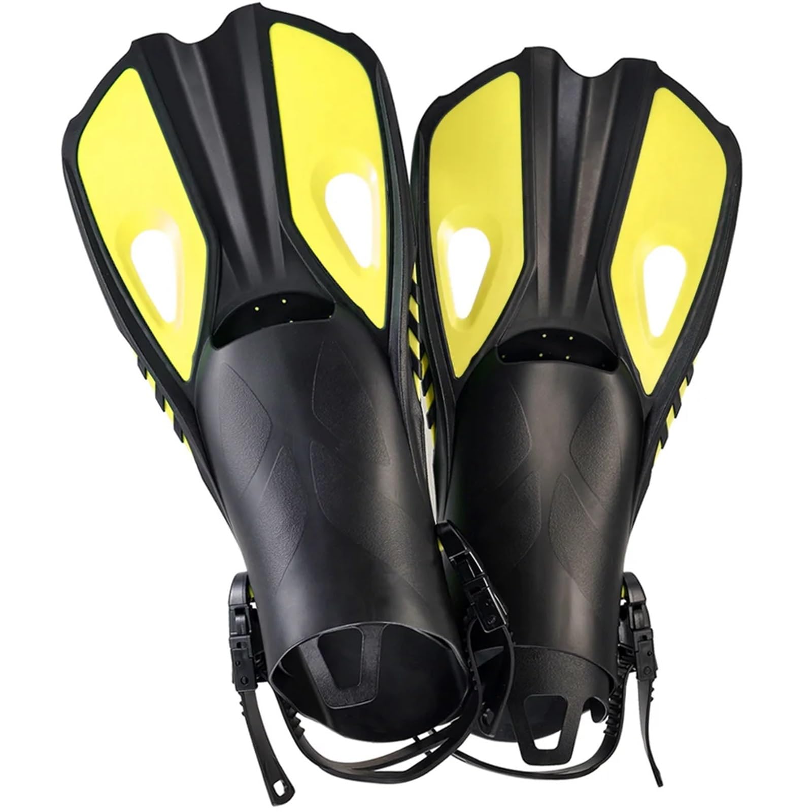 Aletas de esnórquel para natación, zapatos cortos de rana de buceo, telarañas de pato, ajustables, de silicona, tamaño de viaje, tacón abierto, para adultos
