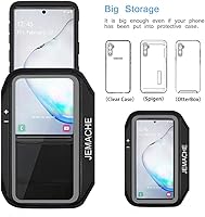 Vista 6 de Brazalete para Galaxy Note 10+, 9, 8, JEMACHE Gym Run, resistente al agua, para Samsung Galaxy Note 8/9/10 Plus con soporte para llaves (negro)