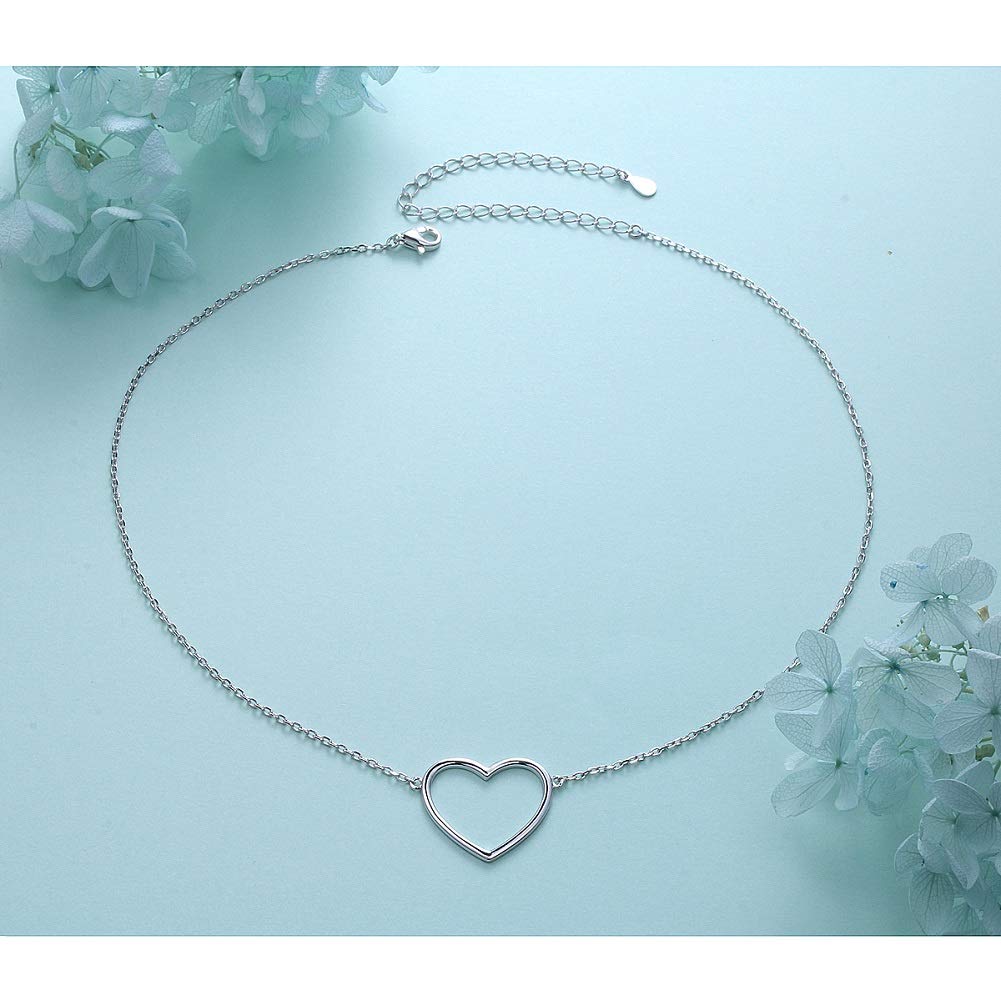 Gargantilla de plata de ley S925 con cadena de cordón ajustable de 33 cm + 7,6 cm en caja de regalo