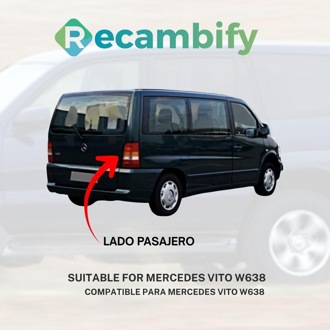 Piloto Trasero Derecho compatible para Mercedes Vito Furgoneta 638 (1996-2003) — W638,sin portalámparas, Lado Pasajero oem 6388201764