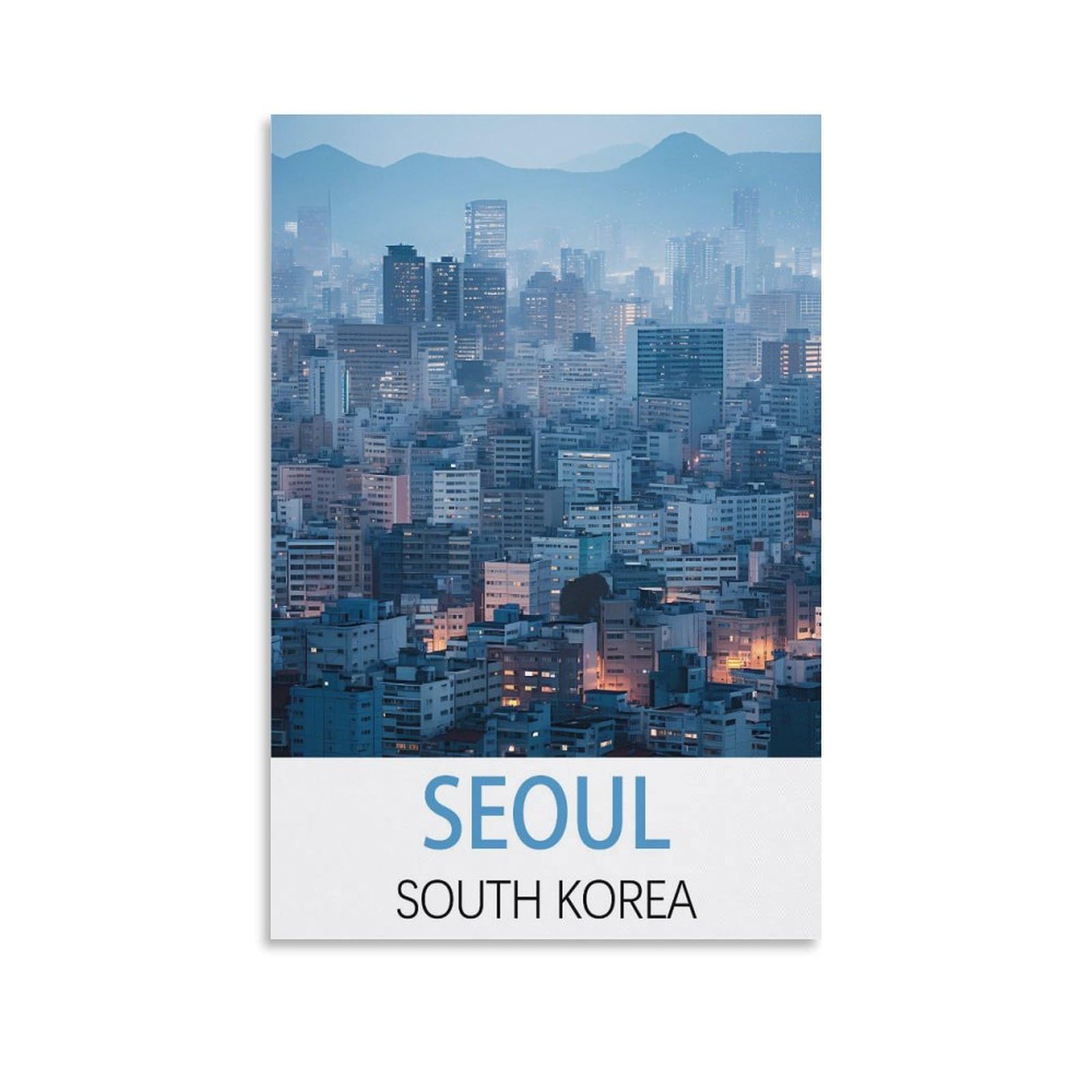 Javon Unframe-Style Seoul South Korea Vintage Travel Posters 08X12inch(20X30cm) Canvas Art Poster And Wall Art Picture Print Bedroom Decor