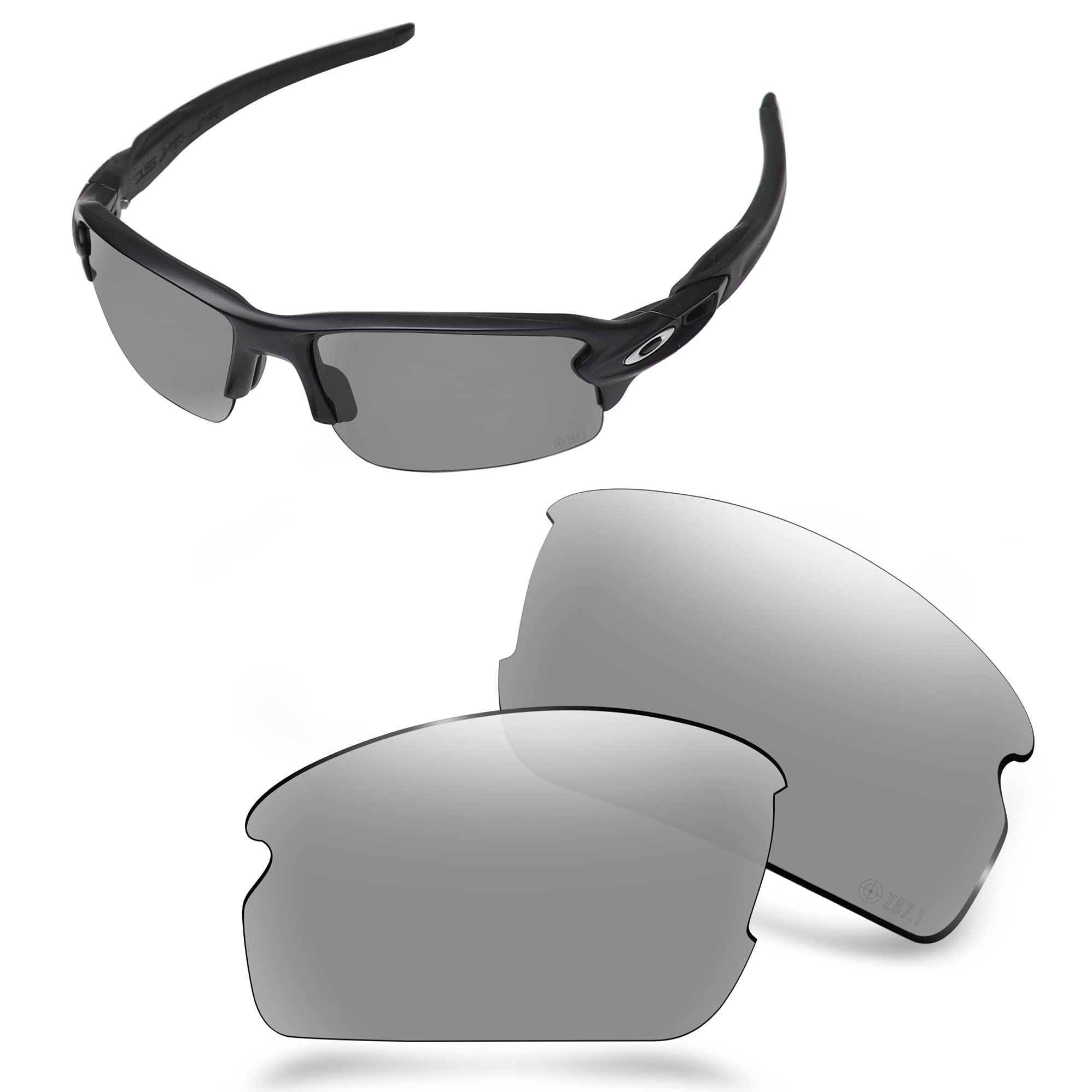 AOZAN ANSI Z87.1 Polarized Replacement Lenses For Oakley Flak 2.0 Sunglasses - Gainsboro