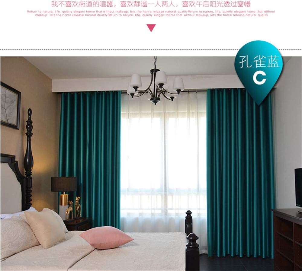 Window Drapes Full Blackout Two-Color High-Precision Cloth Living Room Bedroom 2-Pack W x L-66 x 90 inch (2 x 66 W x 90 inch L (168 cm x 229 cm))