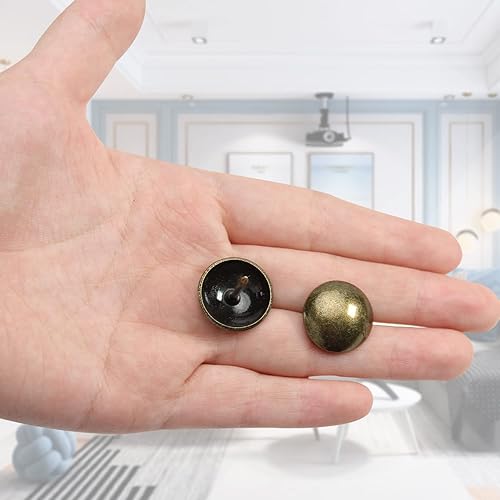 Miniatura 5 de MroMax 35 piezas de 0.75 pulgadas de diámetro de la cabeza de hierro para tapicería de hierro antiguo, pasadores redondos de metal antiguo para