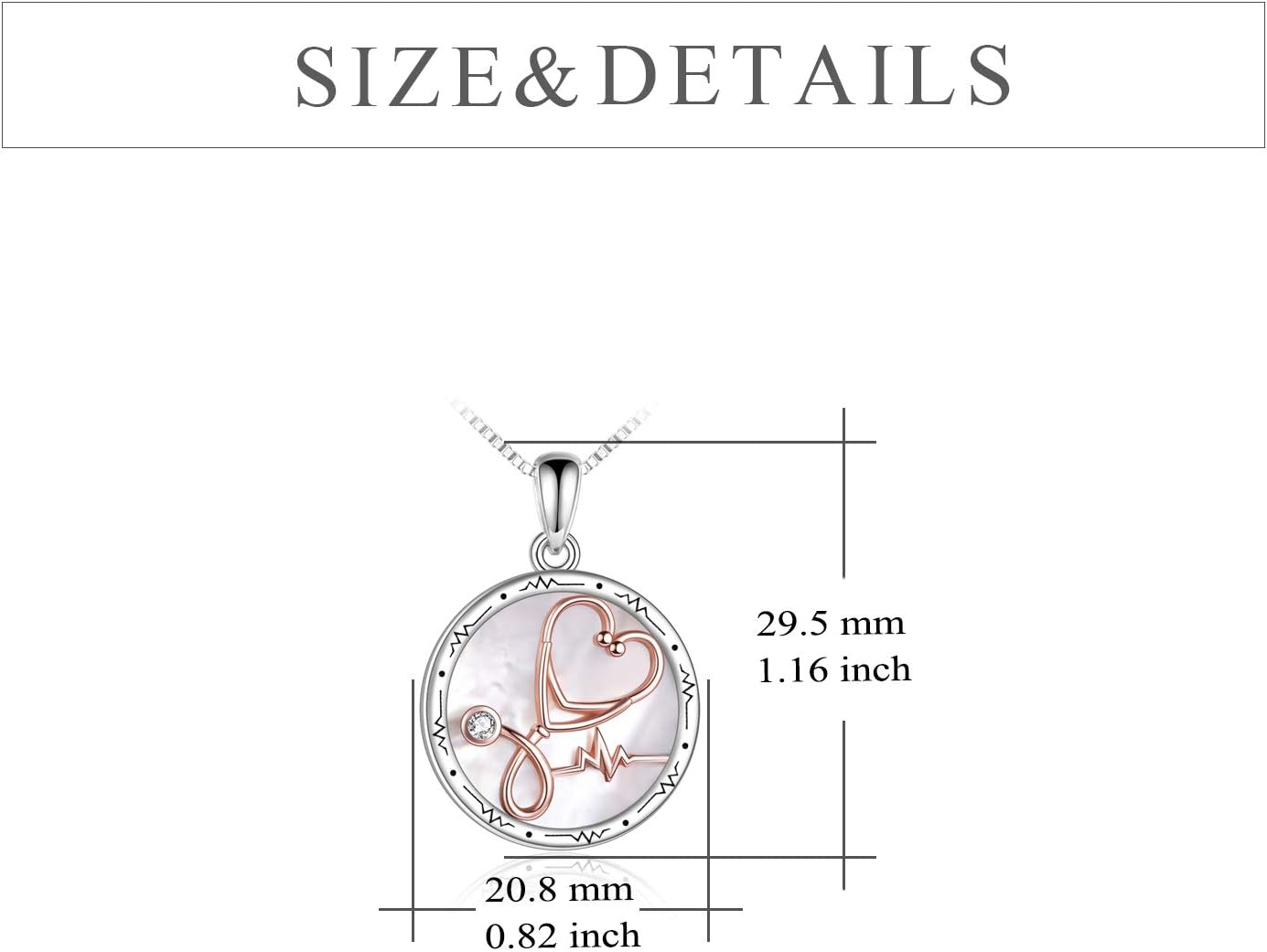 YFN 925 Sterling Silver Caduceus Angel Nursing Themed Pendant Necklace 18"