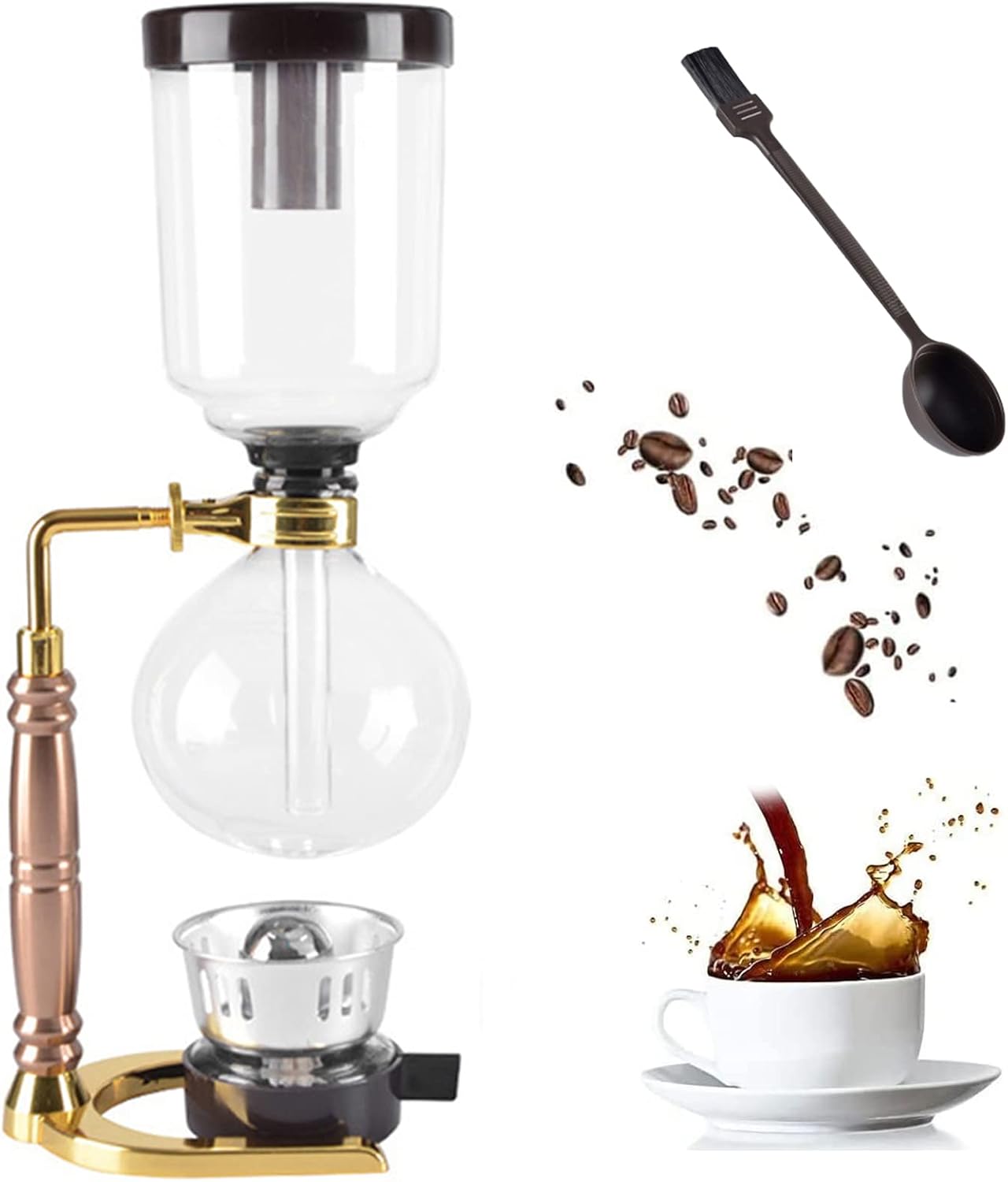 Amazon サイフォン式コーヒーメーカー 器具 2/3/5人用 コーヒー サイフォン式 耐久性耐熱 コーヒー加熱器具 サイフォンコーヒー