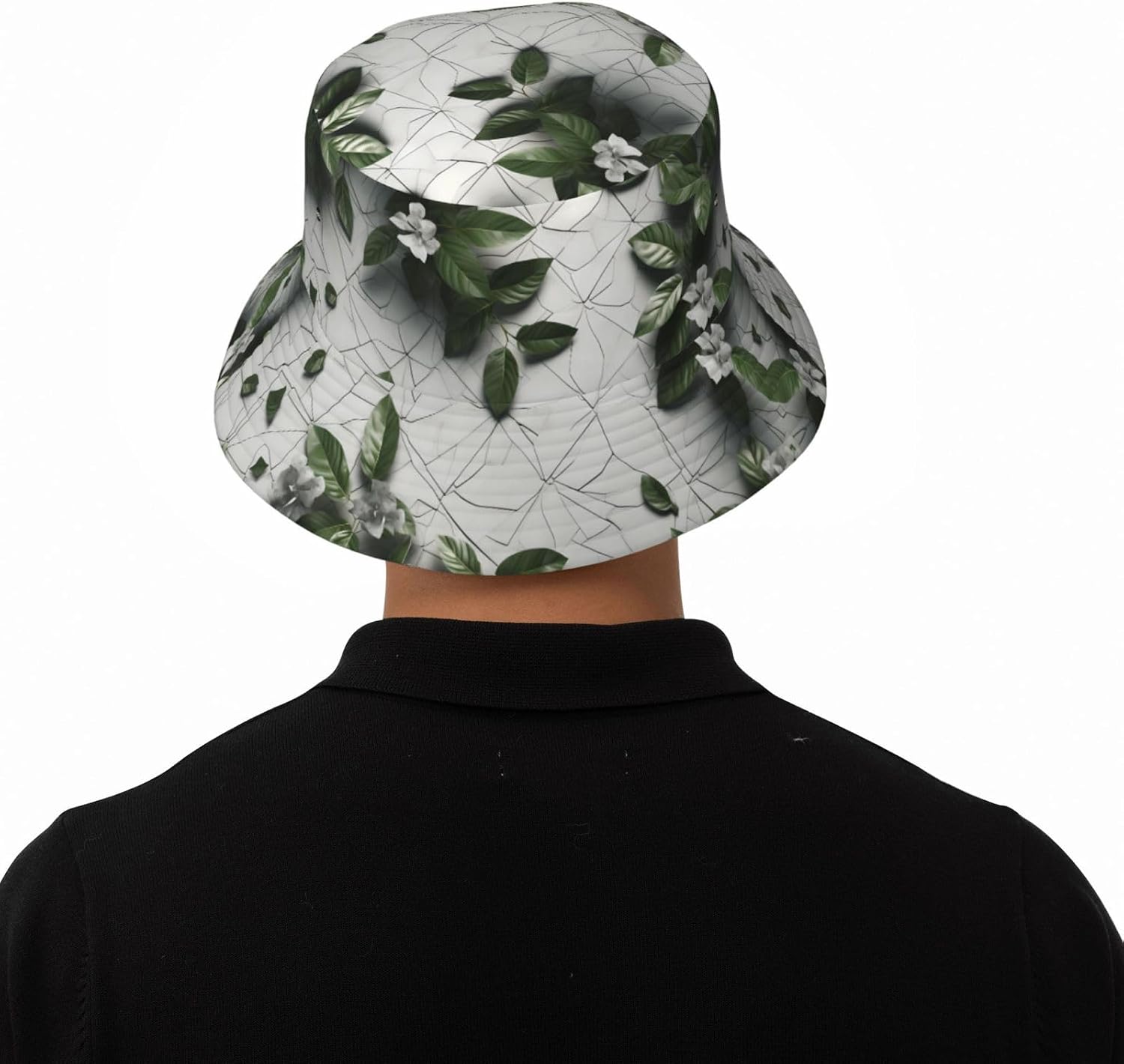 Fresh Photos Prints Summer Outdoor Travel Bucket hat, a Beach Sun hat Suitable for Both Men and Women Black