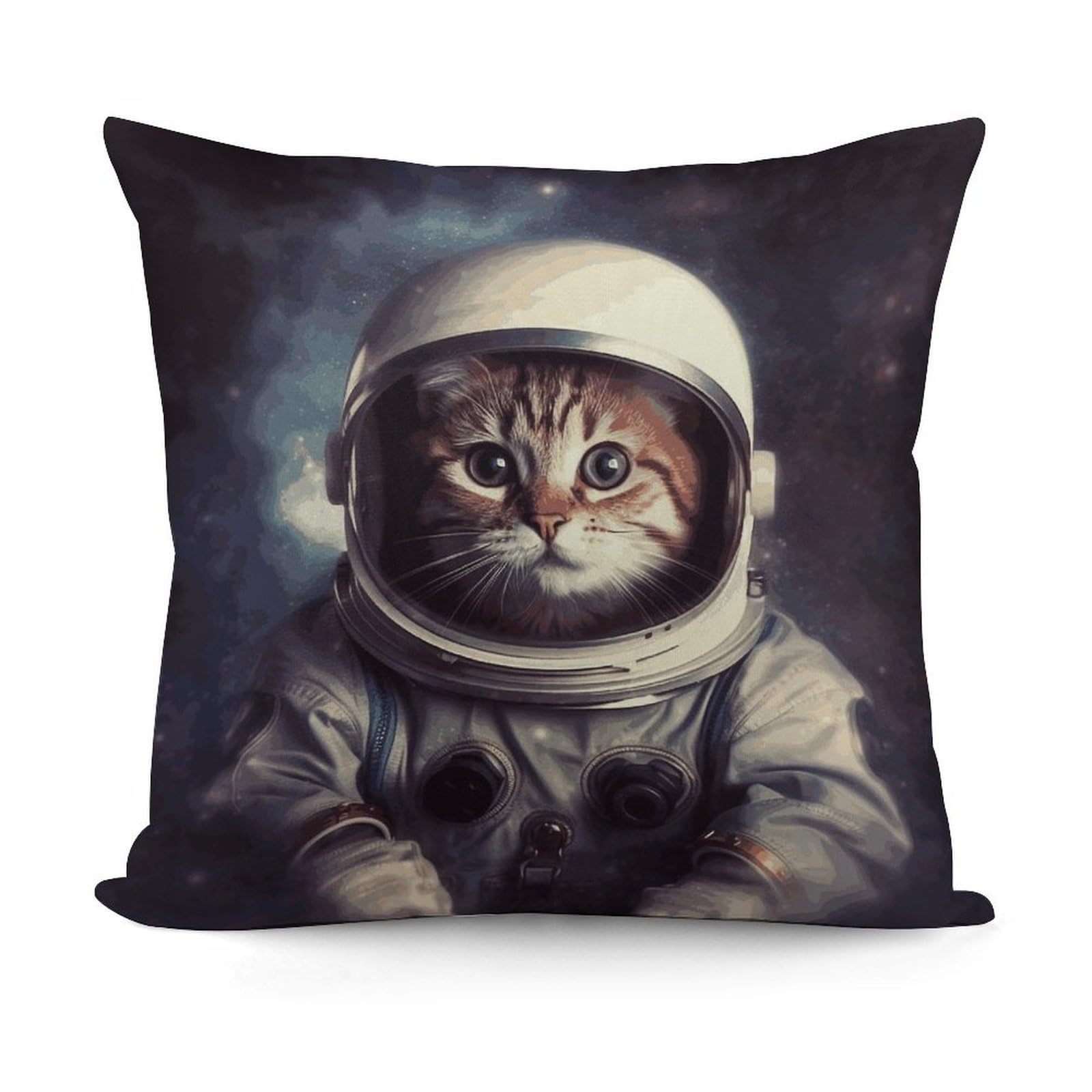 VstaDank Animal Cat Astronaut Throw Pillow Covers 18x18 Inch Soft Couch Home Decor Cushion Cover Comfortable Plush Square Cushion Case Farmhouse Decorative Pillowcase for Living Couch