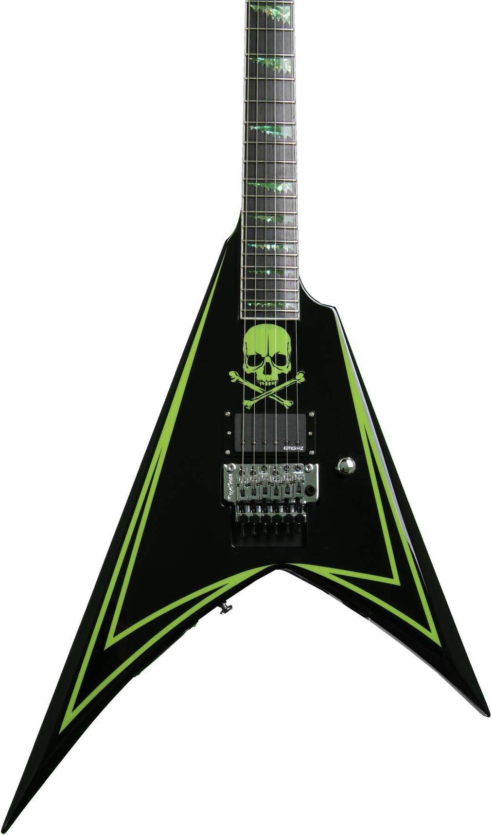 ESP LTD ALEXI-600 GREENY - Black with Green Skull Stripe