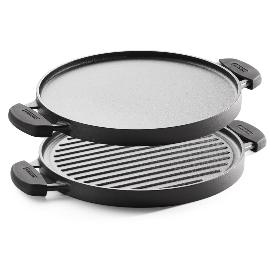 Tramontina Titanex 26 cm Pre-Seasoned Cast Iron Paniyaram/Appe Pan – 12 Pits, Non-Toxic, Induction Ready, Toughned Glass Lid w/Steam Release Lining, Snap-on Cool Touch Grips, Superior Heat Retention (B0D28NY58M) Amazon Price History, Amazon Price Tracker