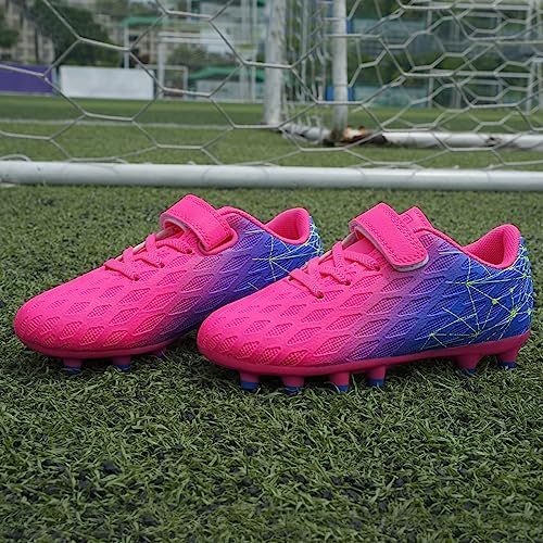 brooman Kids Firm Ground Soccer Cleats Boys Girls Athletic Outdoor Football Shoes2