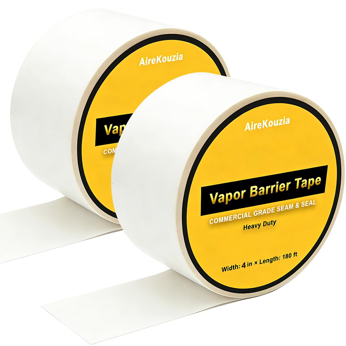 Crawl Space Vapor Barrier Tape - 4 inch x 180Ft Roll Strength Seal for Polyethylene Moisture Barriers & Insulation Tape, White Seam Tape (2)
