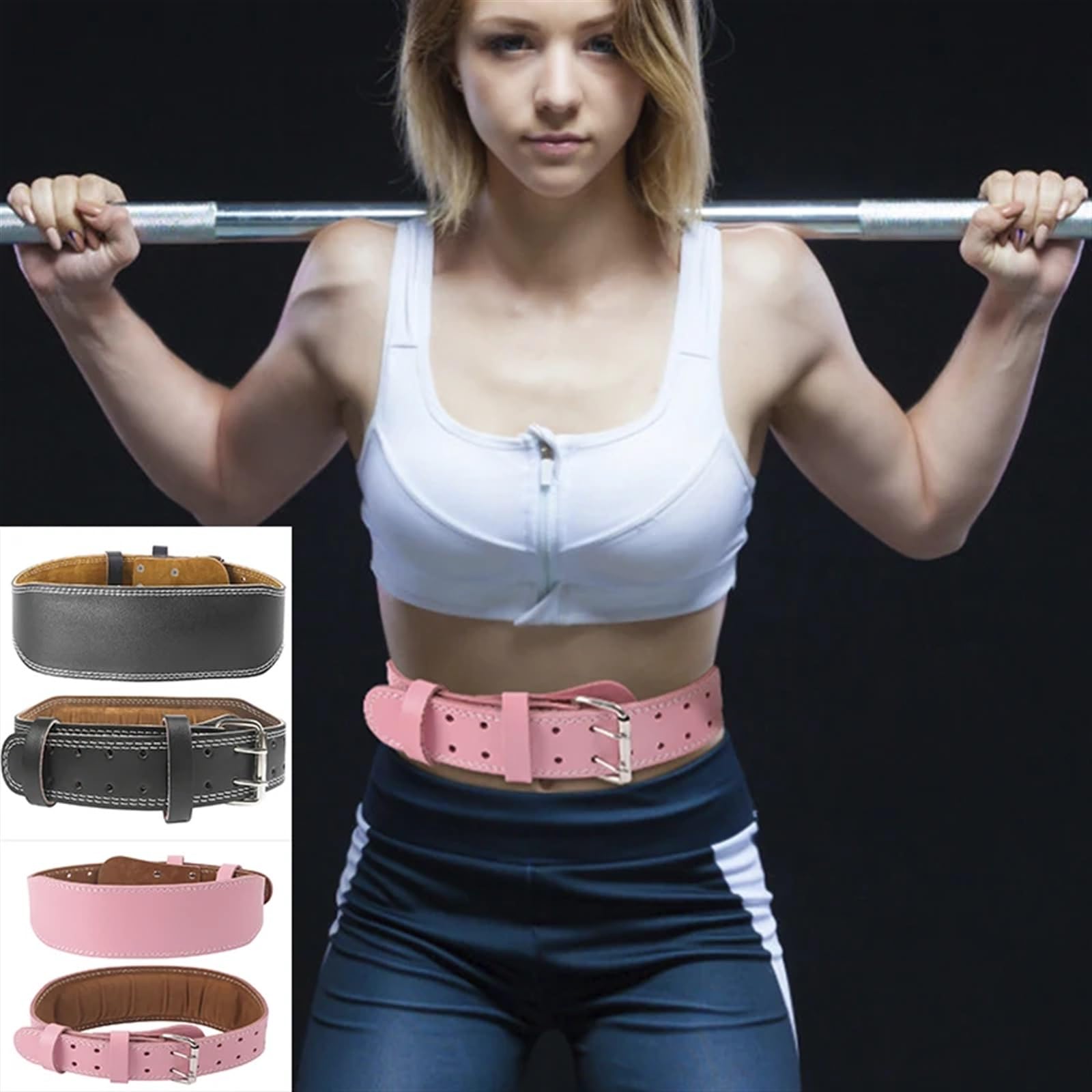 Cintura for sollevamento pesi in pelle PU da 7 mm for for Powerlifting Cross Training Palestra Allenamento