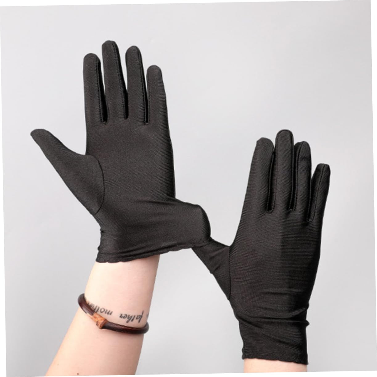 Housoutil 2sets Black Fabric Gloves Hands Stretchy Jewelry Gloves for Etiquette Elastic 3pairs*2
