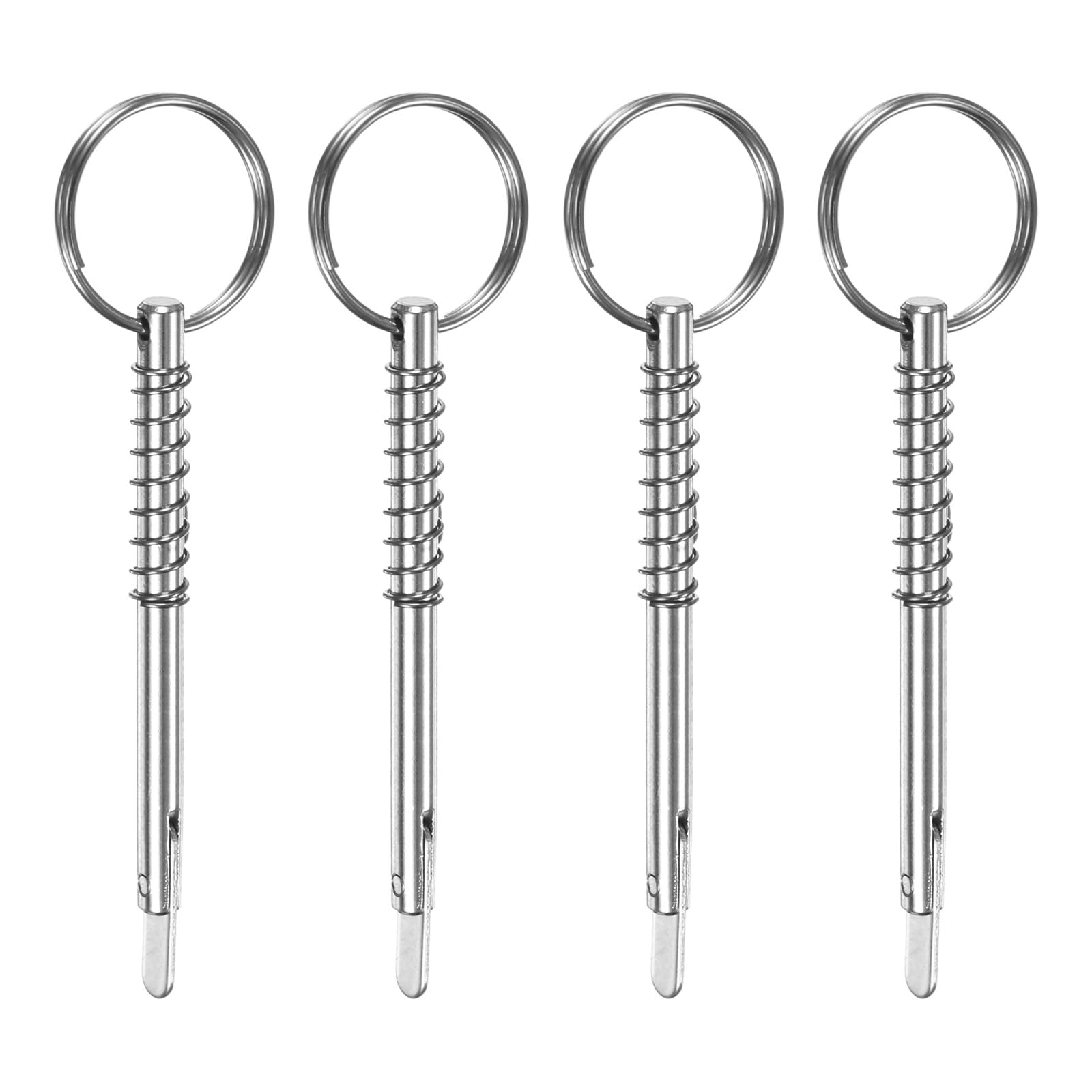 M METERXITY 4-Pack Quick Release Pins, 316 Stainless Steel 5mm Dia., 67mm Usage Length Bimini Top Pin with Drop Cam & Spring for Deck Boat/Canopy, Marine Hardware