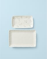 Vista 4 de Lenox Oyster Bay - Juego de bandejas de servir anidadas de 2 piezas, 3.40 libras, blanco