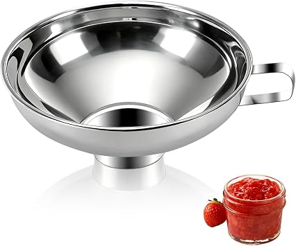Canning Funnel,5.91inch Wide Neck Funnel,Stainless Steel Funnels with Handle,Large Food Funnels Metal Wide Mouth Easy Fill with Handle Jam for Large and Regular Mouth Jars