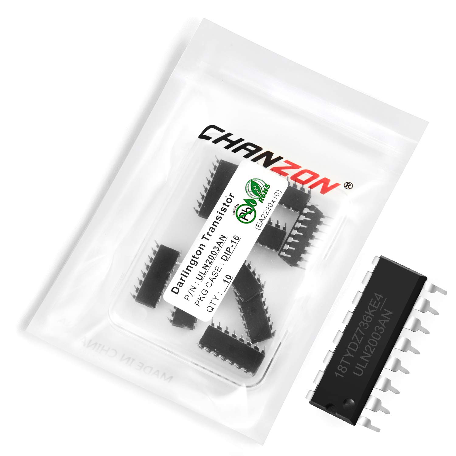 Chanzon 10 Stück ULN2003AN DIP-16 Darlington Transistor 500mA