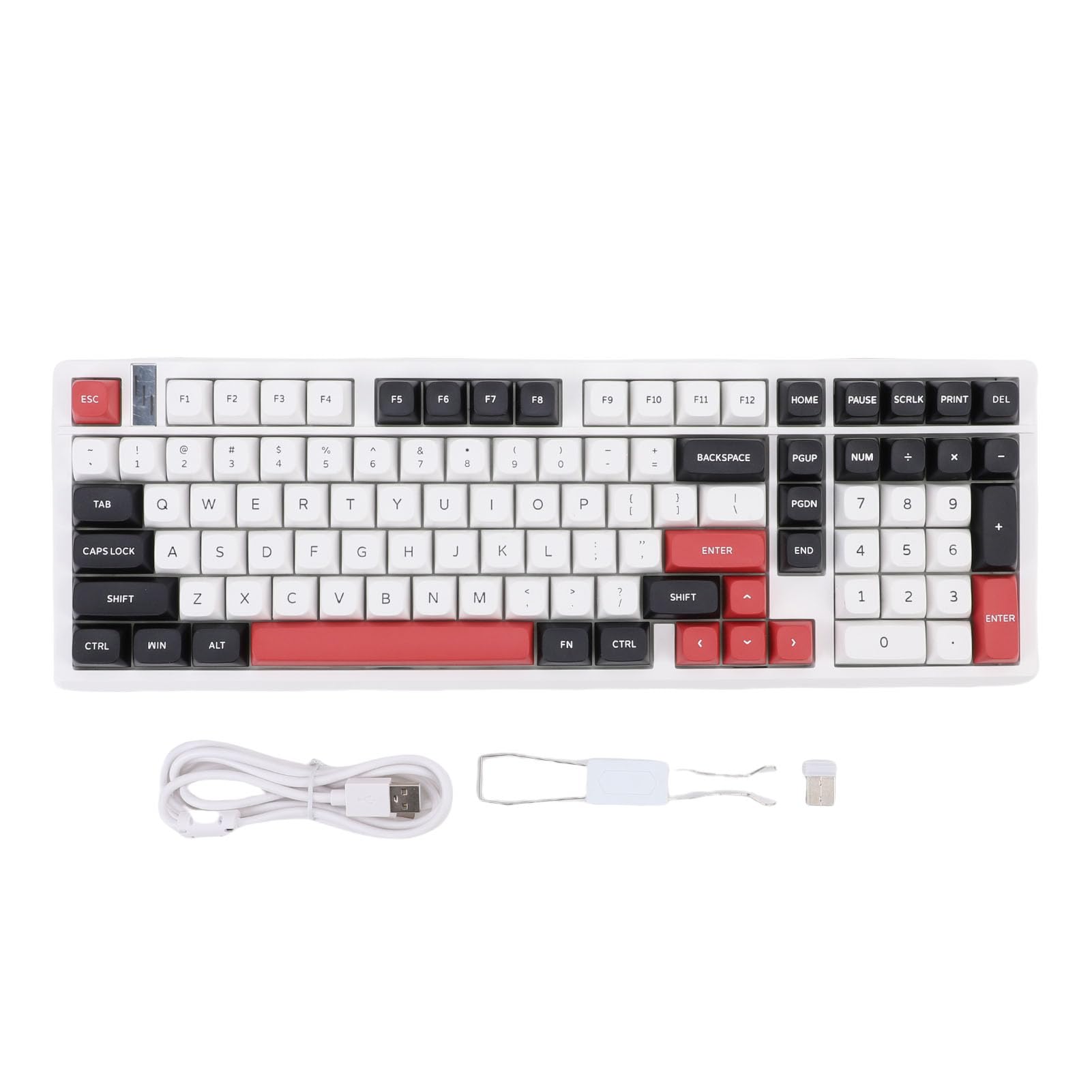 Annadue Bezprzewodowa Klawiatura Mechaniczna, Tri Mode BT 5.0, 2.4GHz, Przewodowa, Klawiatura z możliwością Wymiany i Wstępnie Lubed Linear Switches, Podświetlany RGB do Tabletu PC