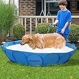 Alvantor Pet Swimming Pool Dog Bathing Tub Kiddie Pools Cat Puppy Shower Spa Foldable Portable Indoor Outdoor Pond Ball Pit 63"x12" Patent Pending